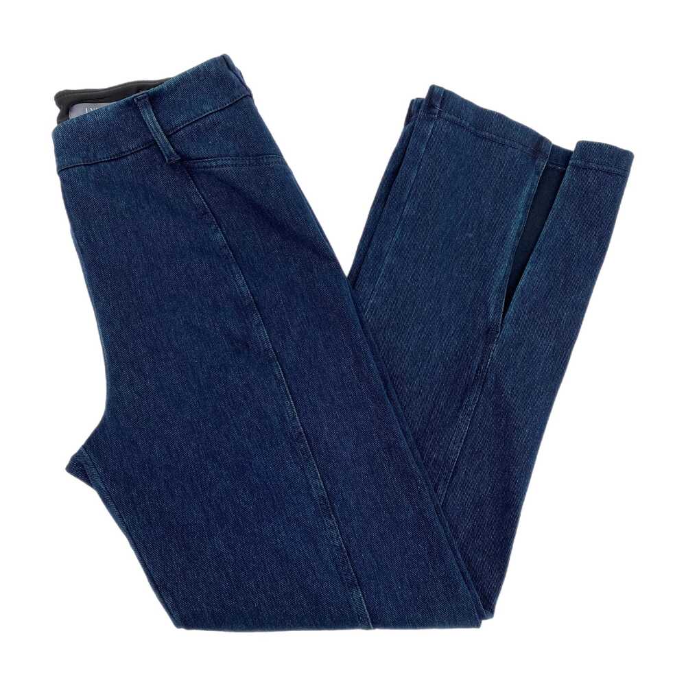 Lysse Blue Dark Wash Flared Split Hem Jeggings | Size M